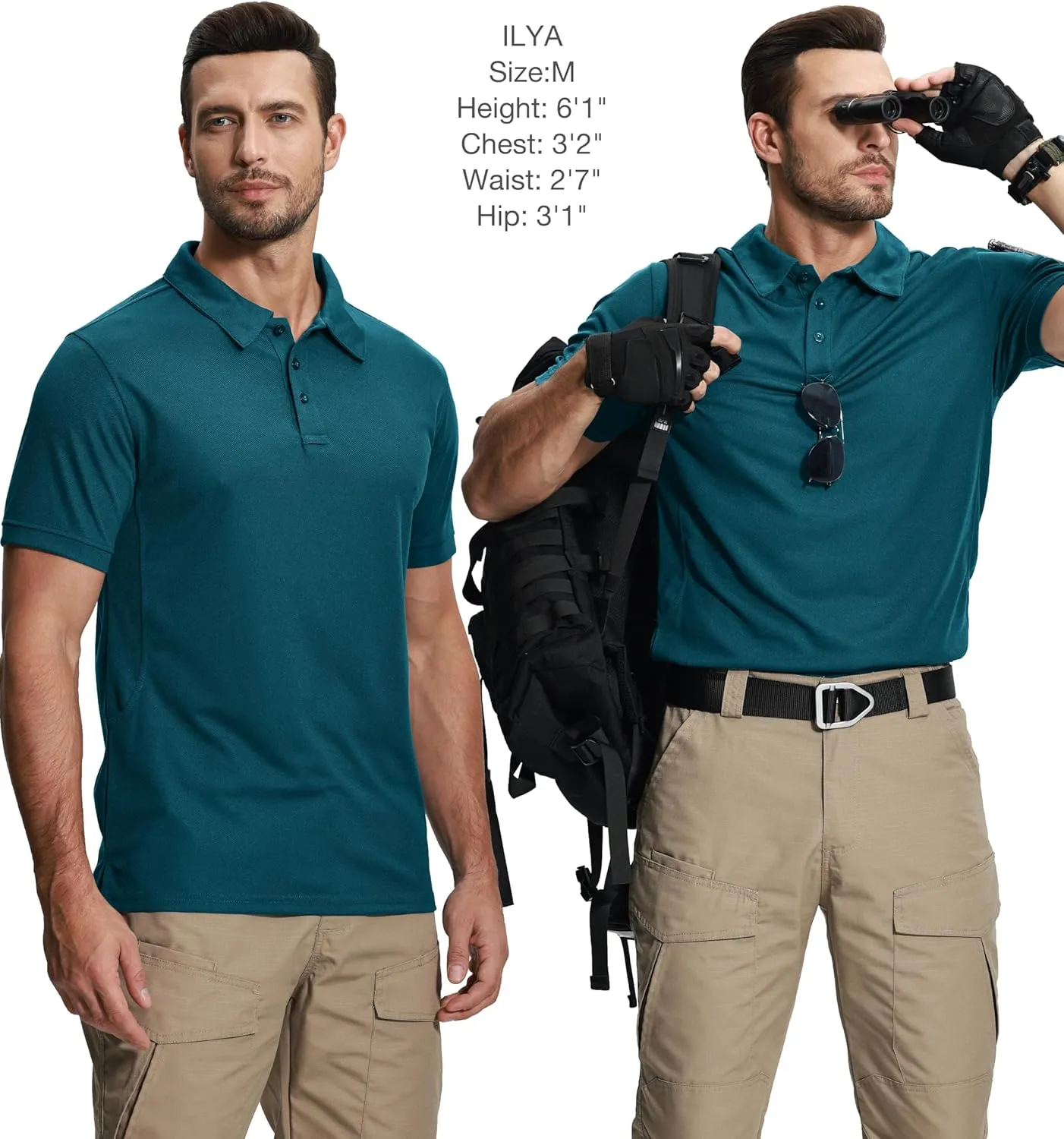 ZITY 5 Pack Tactical Polo Shirts for Men Golf Shirt Short Sleeve Athletic Performance Moisture Wicking Work Outdoor Tshirts